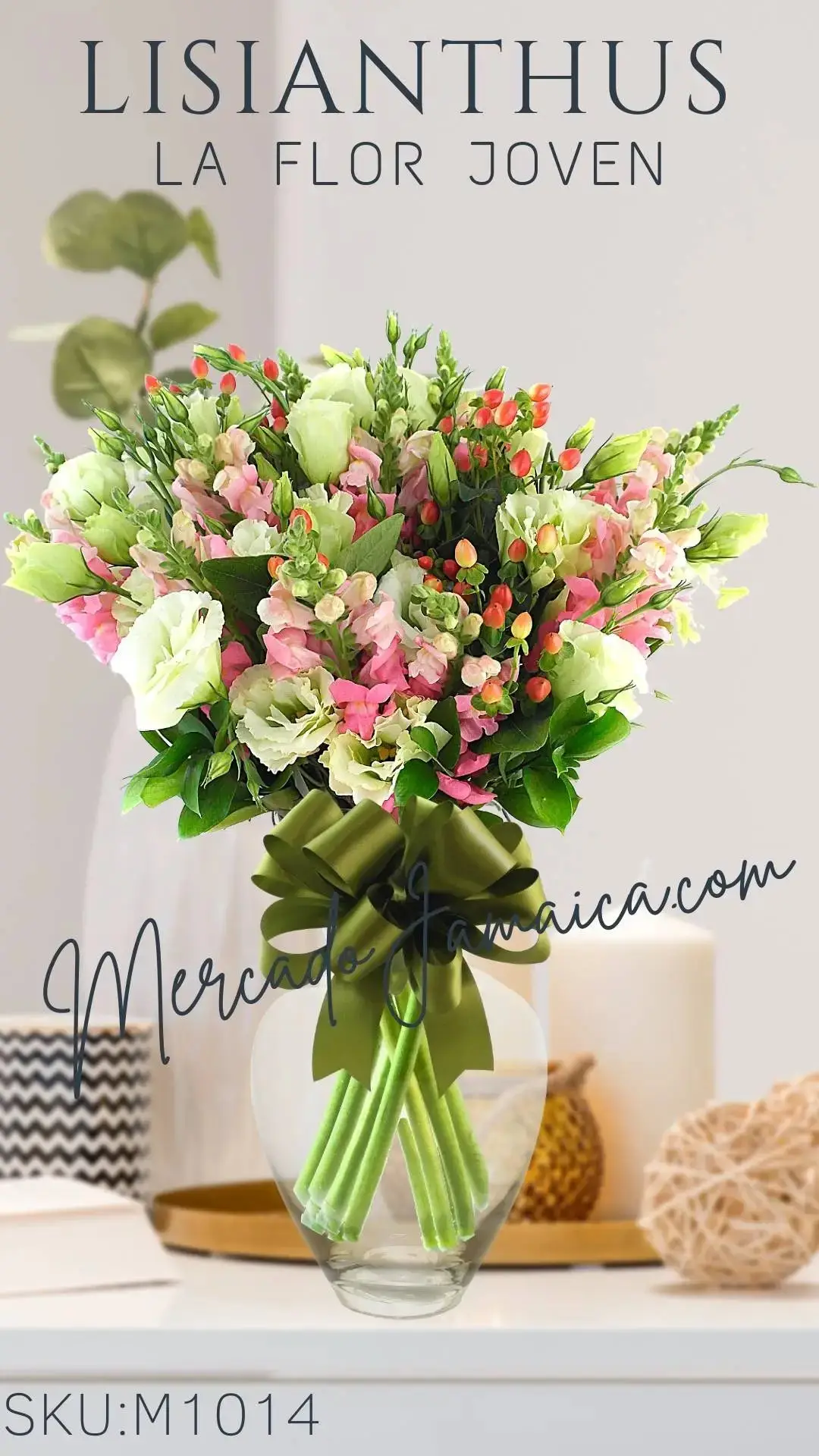 Arreglo Lisianthus Blanco en Jarrón · CDMX