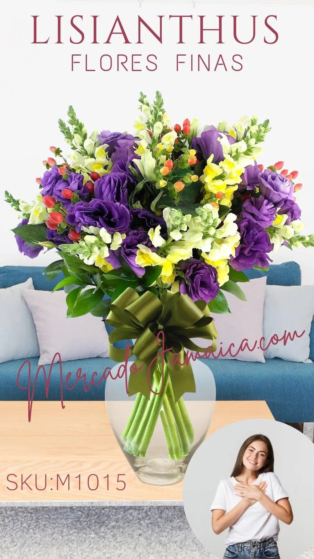 Arreglo Lisianthus Morado con Jarrón CDMX