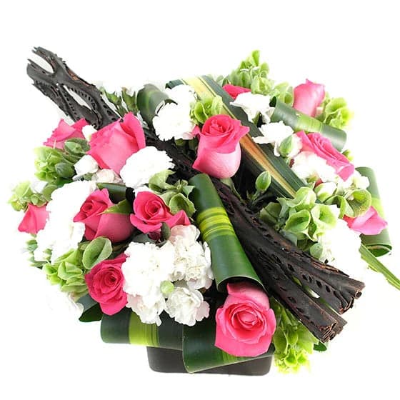 Arreglo 24 Rosas Fucsia y Claveles CDMX