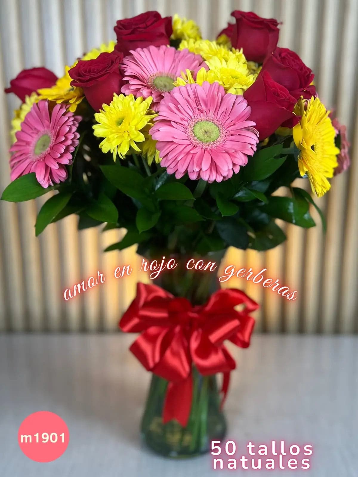 Arreglo 12 Rosas Rojas y Gerberas en CDMX