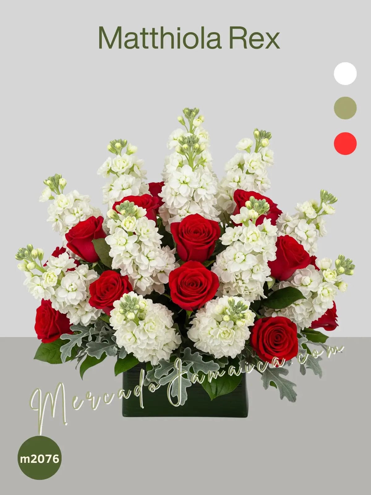 Arreglo 20 Matthiolas y 24 Rosas Rojas CDMX