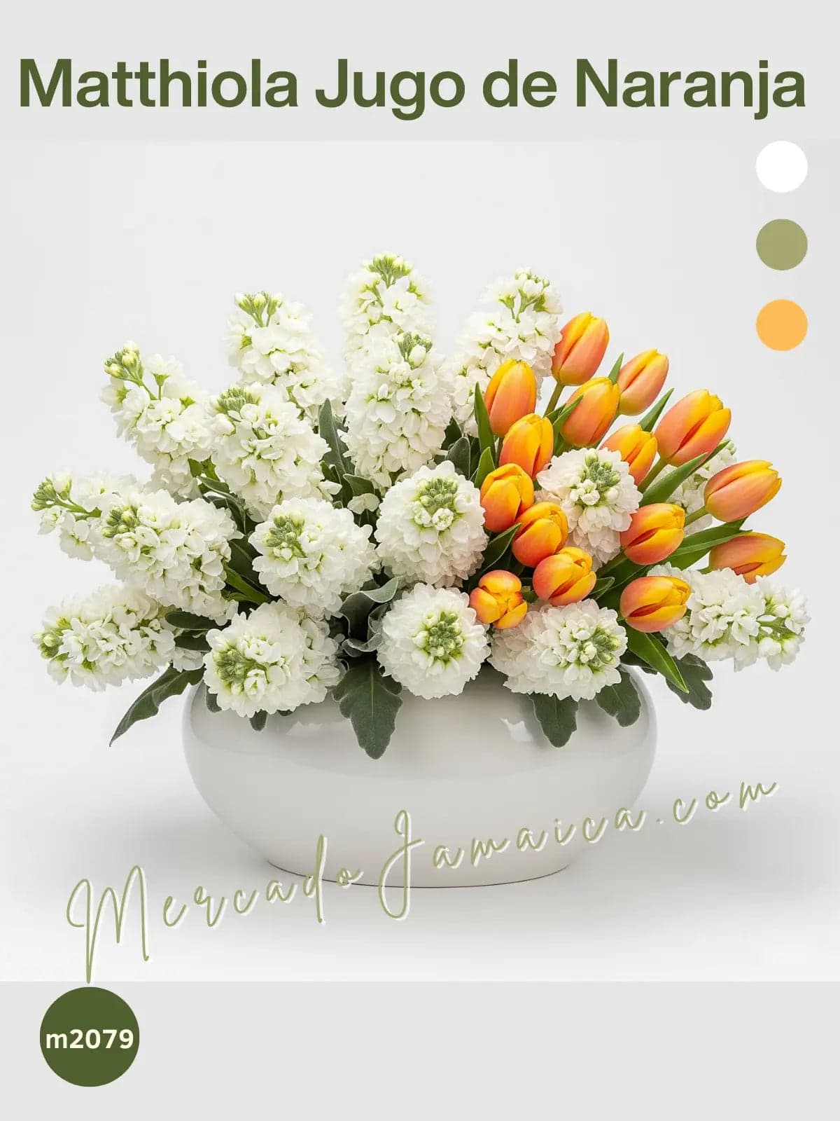 Arreglo 20 Tulipanes Naranja y Matthiolas CDMX