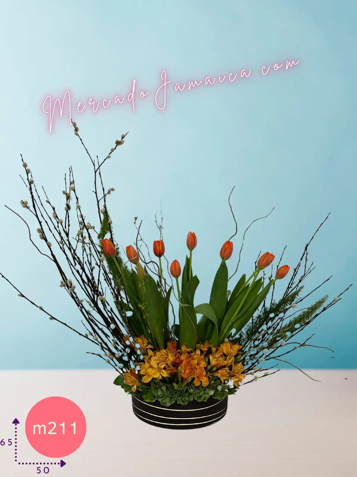 Arreglo 10 Tulipanes y Alstroemeria Rosa CDMX