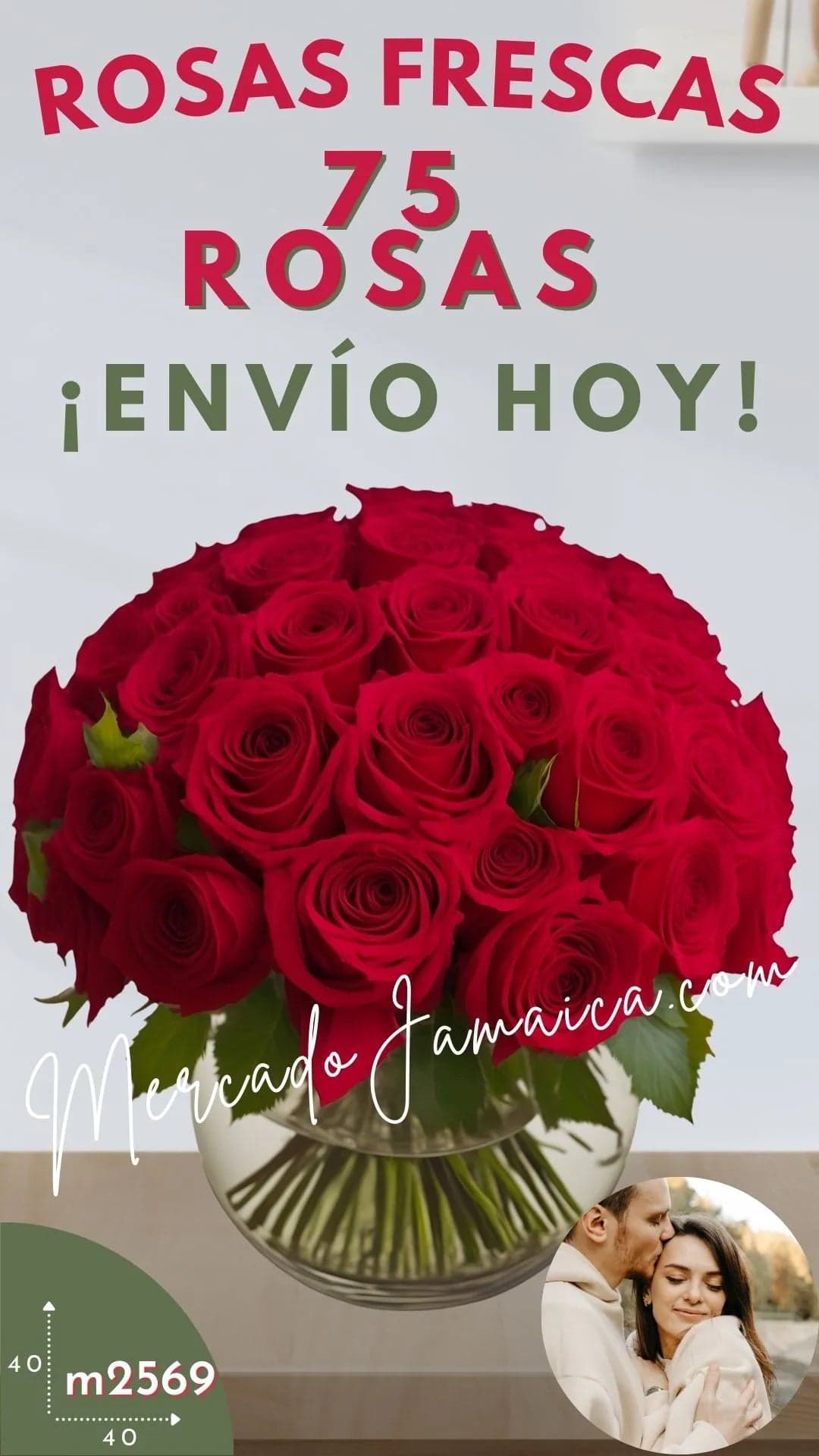 Esfera Floral 75 Rosas Rojas a Domicilio CDMX