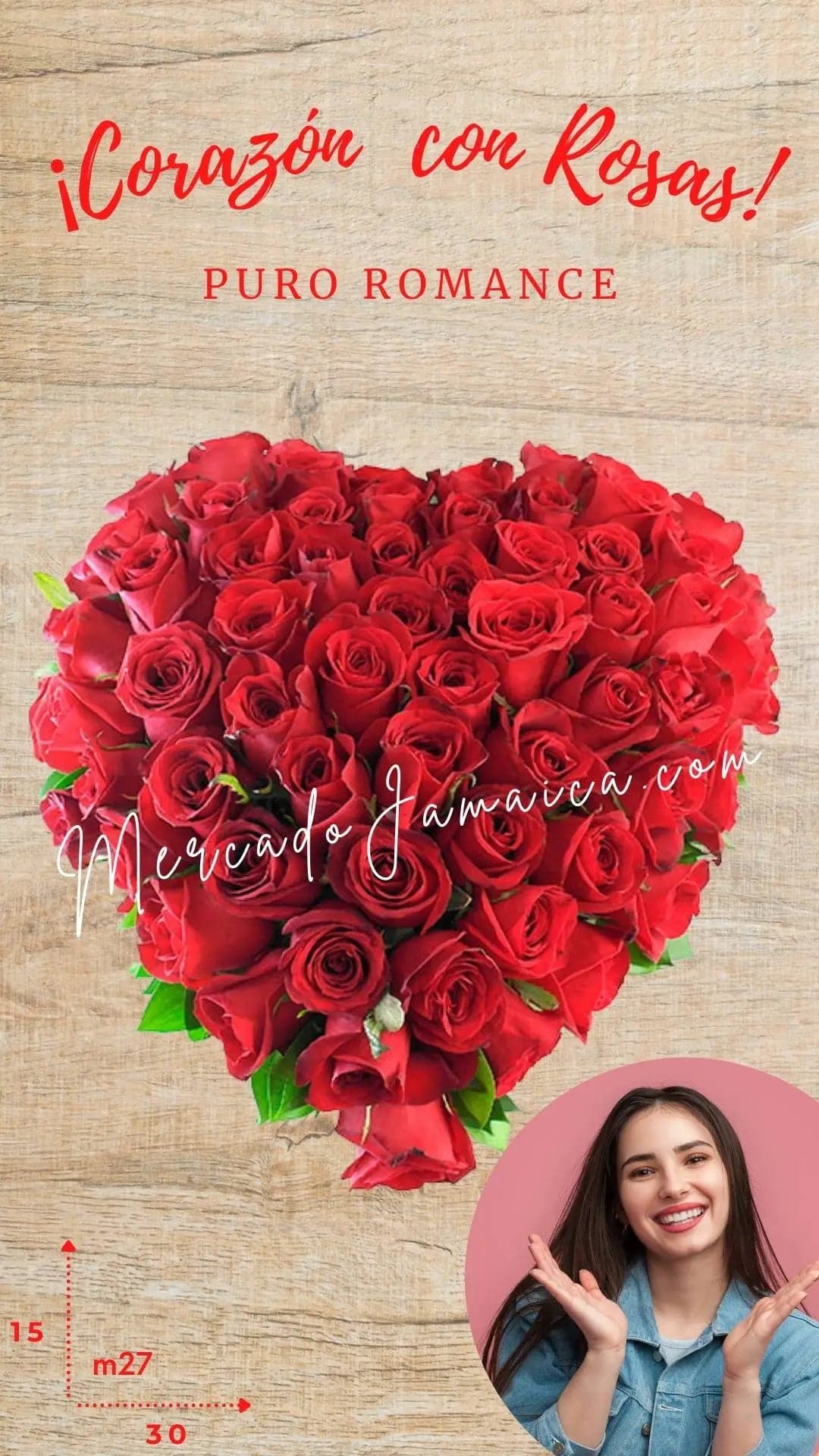 Corazón 50 Rosas Rojas a Domicilio CDMX