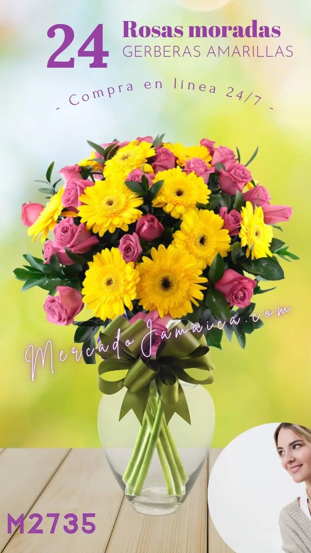 24 Rosas Rosa y Gerberas Amarillas en CDMX