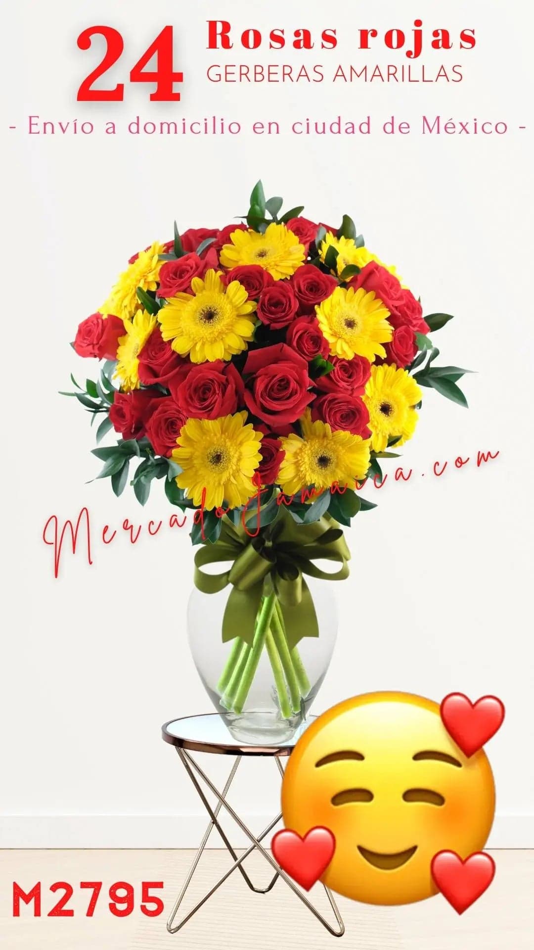 24 Rosas Rojas y Gerberas Amarillas CDMX