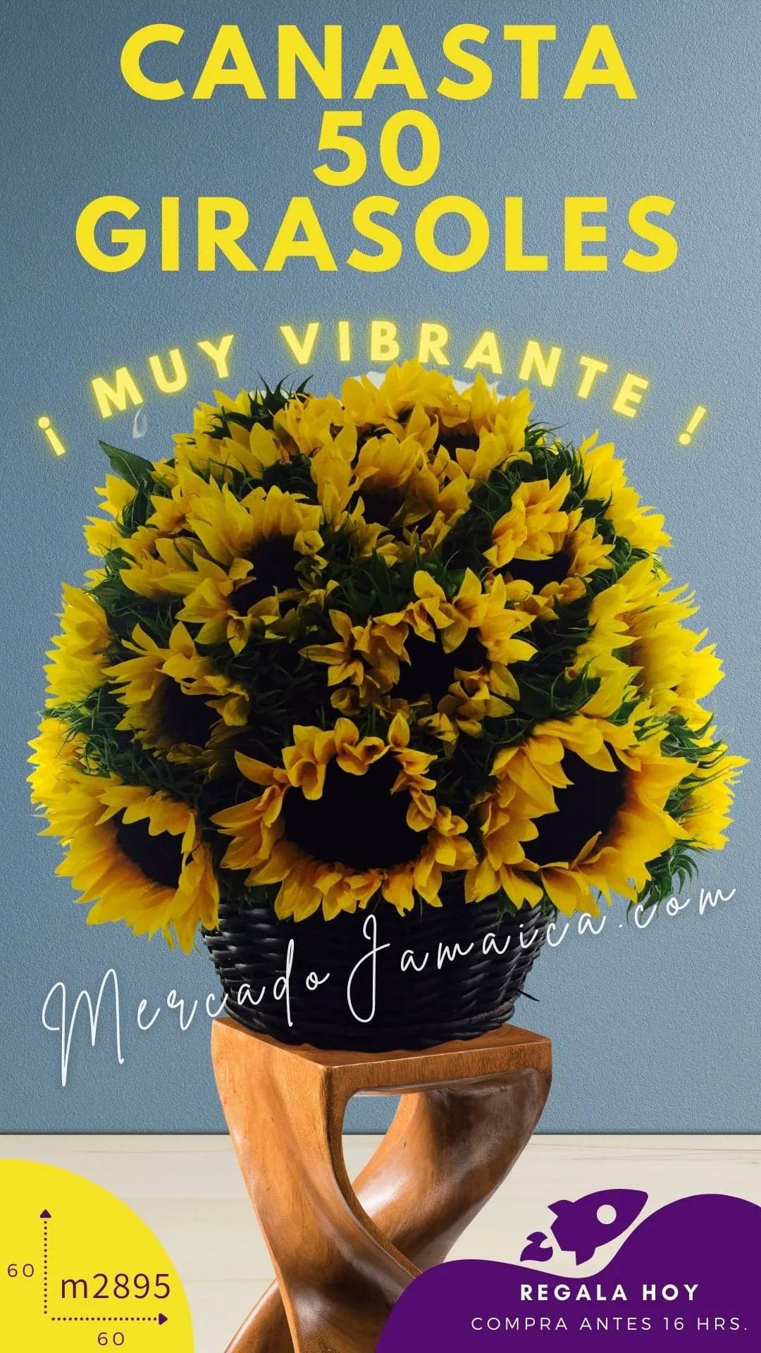 Canasta 50 Girasoles a Domicilio CDMX