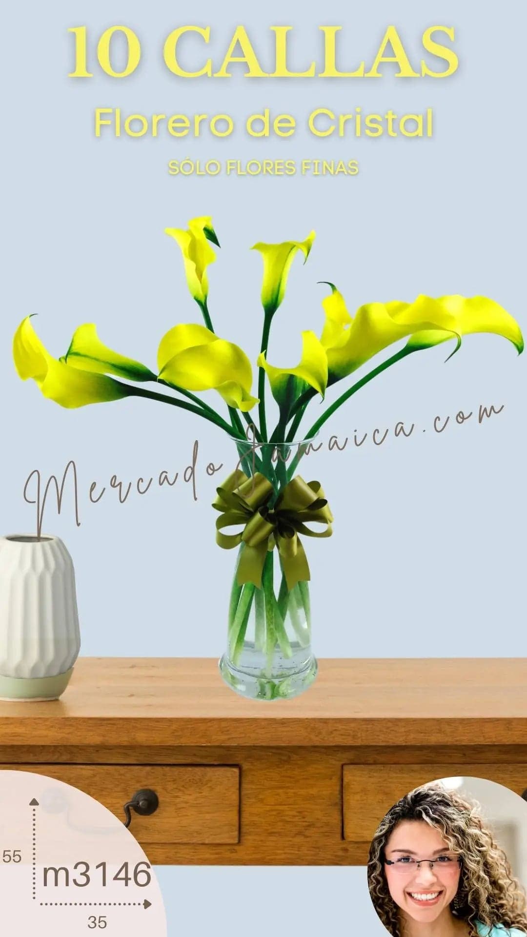 10 Callas Amarillas en Florero · CDMX