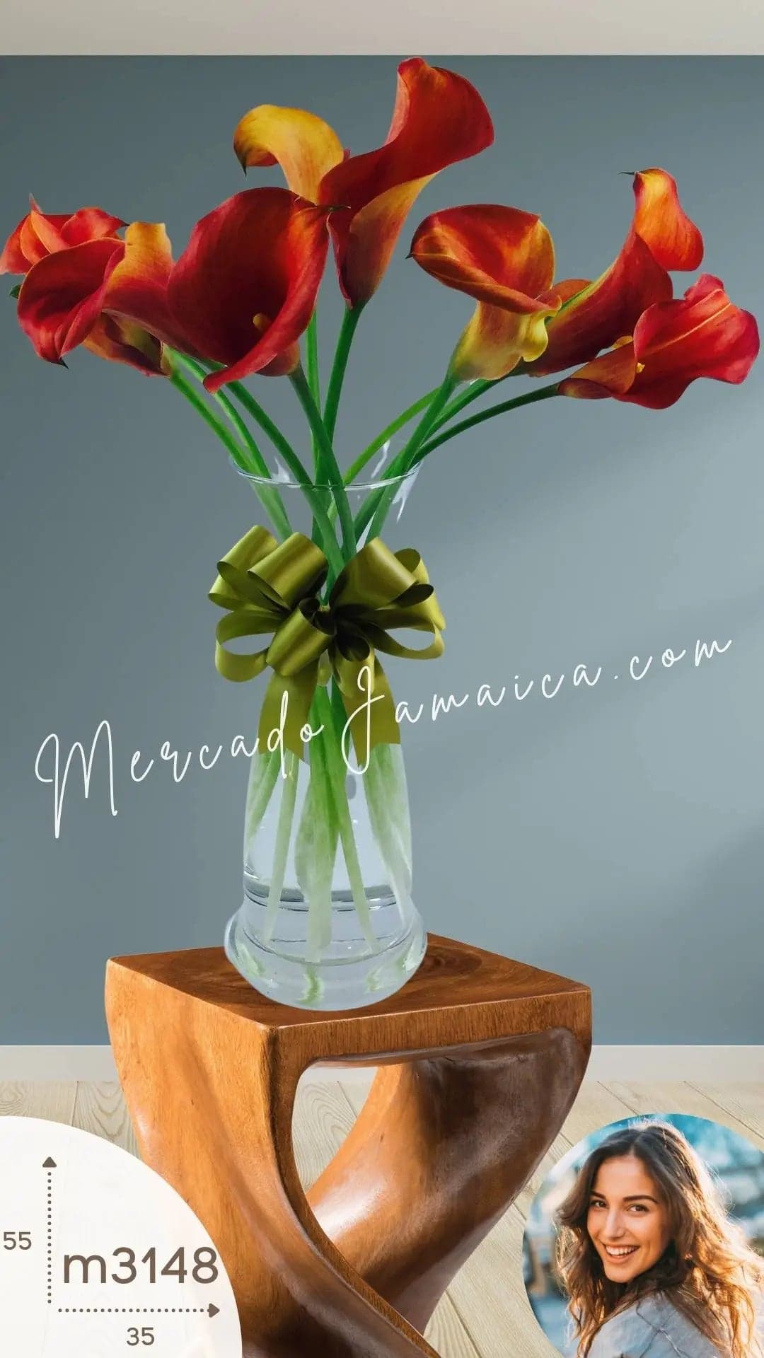 10 Callas Naranja en Florero | Entrega CDMX