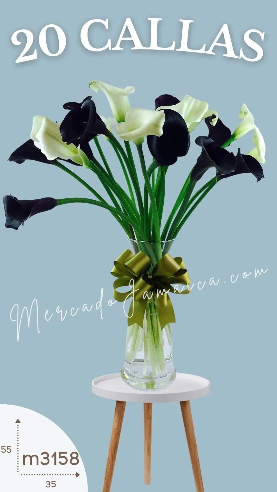 20 Callas Vino y Blanco en Florero | CDMX