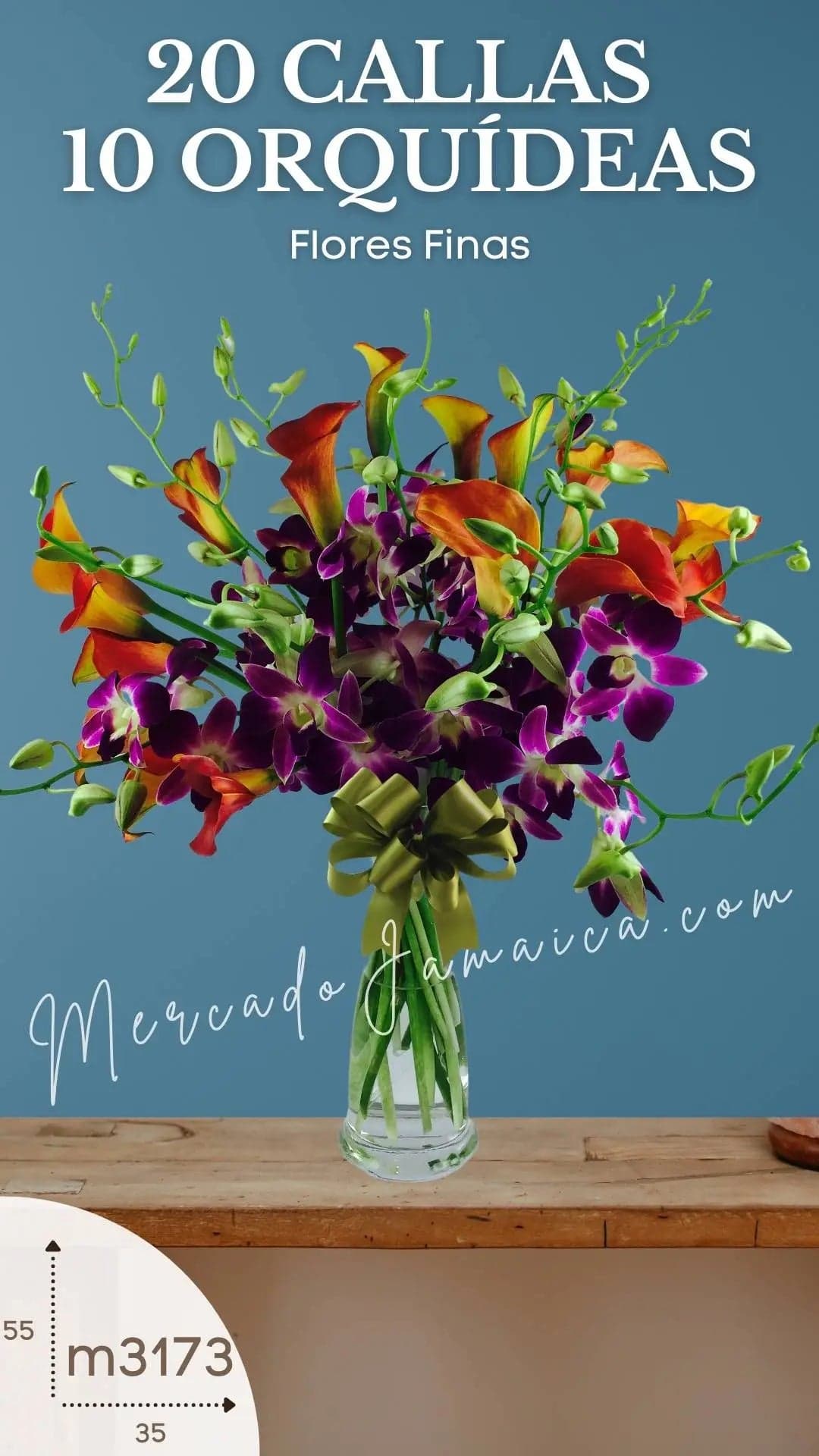 20 Callas Naranja y 10 Orquídeas Lila CDMX