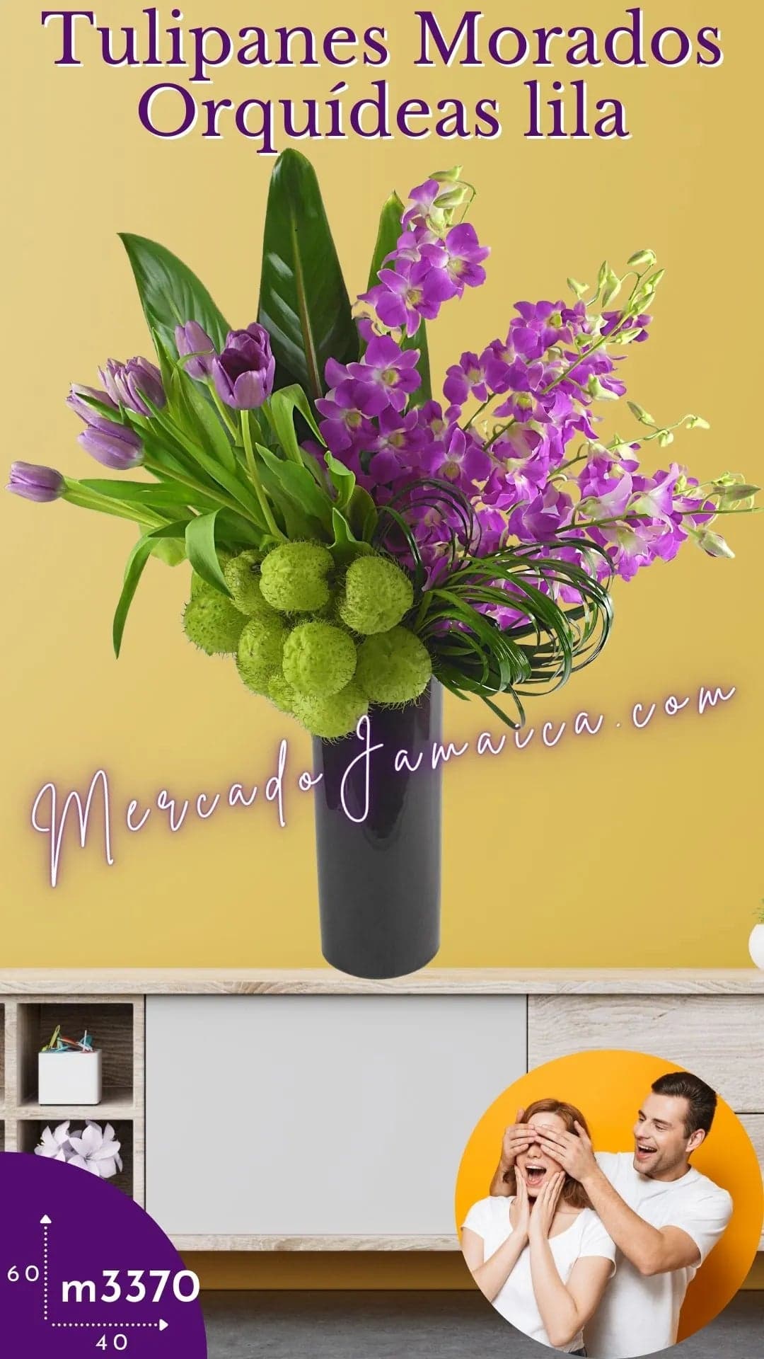 10 Tulipanes Morados y Orquídeas Lila CDMX