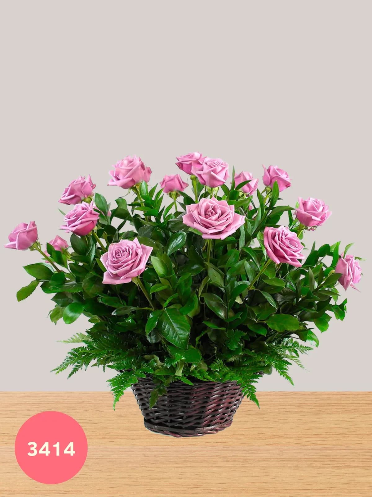 Canasta 24 Rosas Moradas a Domicilio CDMX