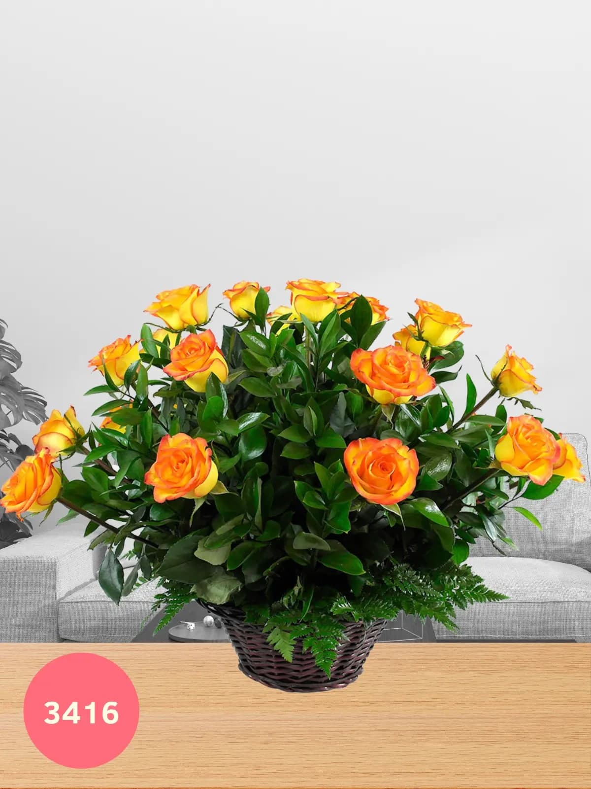 Canasta 24 Rosas Naranja a Domicilio CDMX