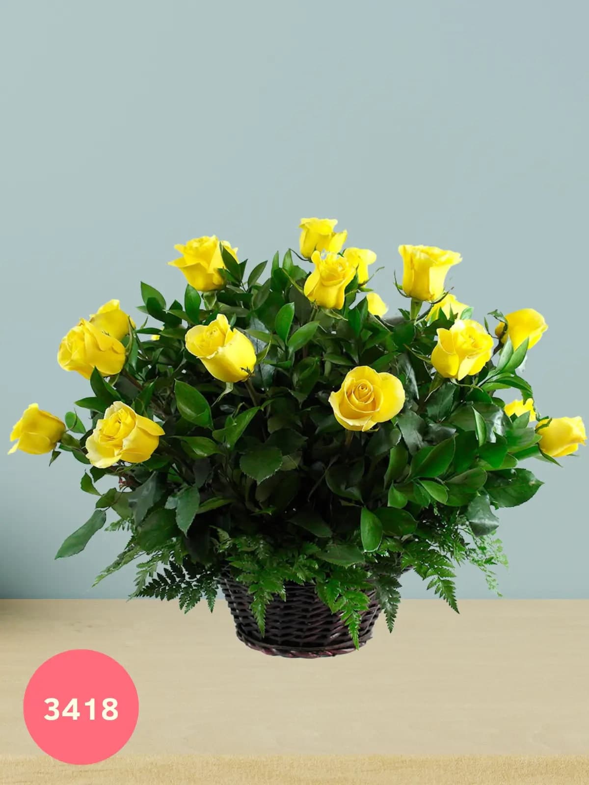 Canasta 24 Rosas Amarillas a Domicilio CDMX