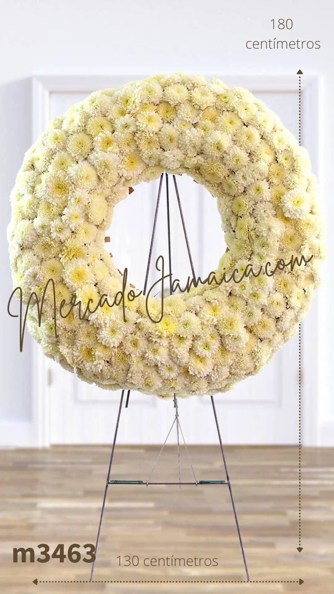 Corona Fúnebre 150 Flores Polar Blancas CDMX