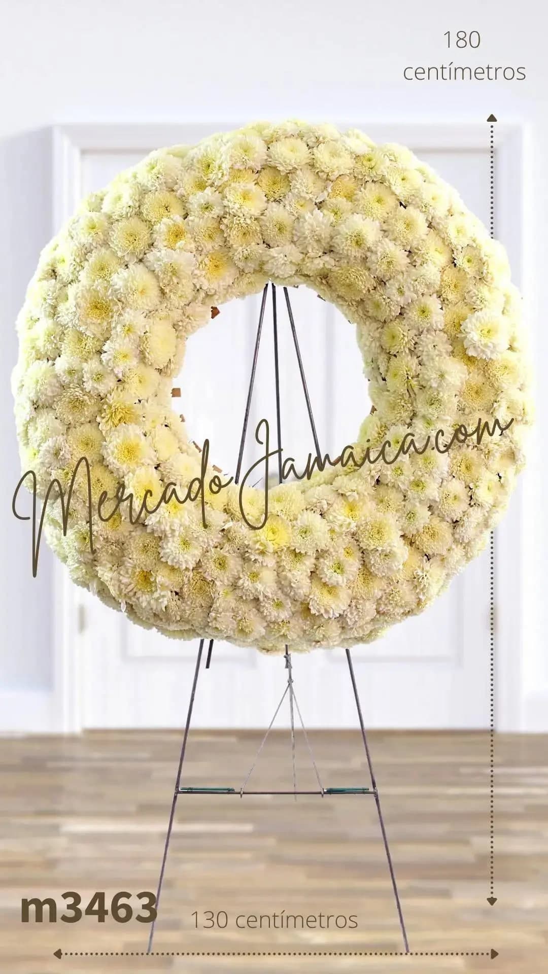 Corona Fúnebre 150 Flores Polar Blancas CDMX