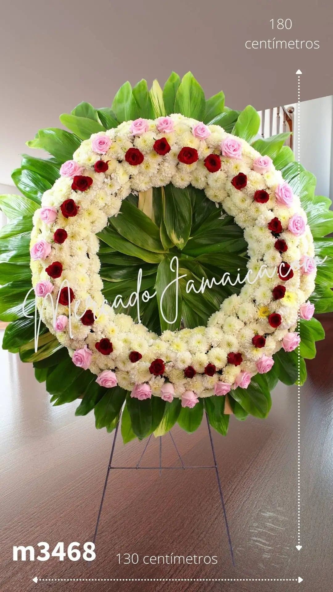 Corona Fúnebre Royal Pink 198 Flores CDMX