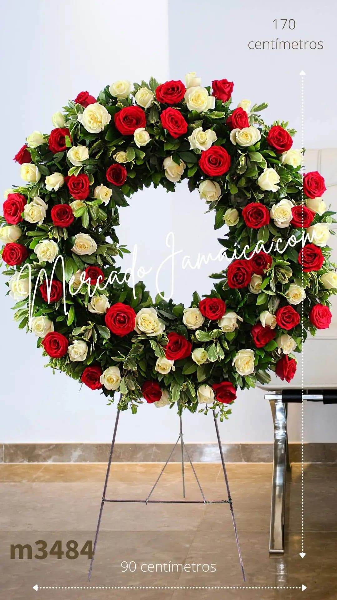 Corona Fúnebre Mediana 50 Rosas CDMX – Cariño Mío