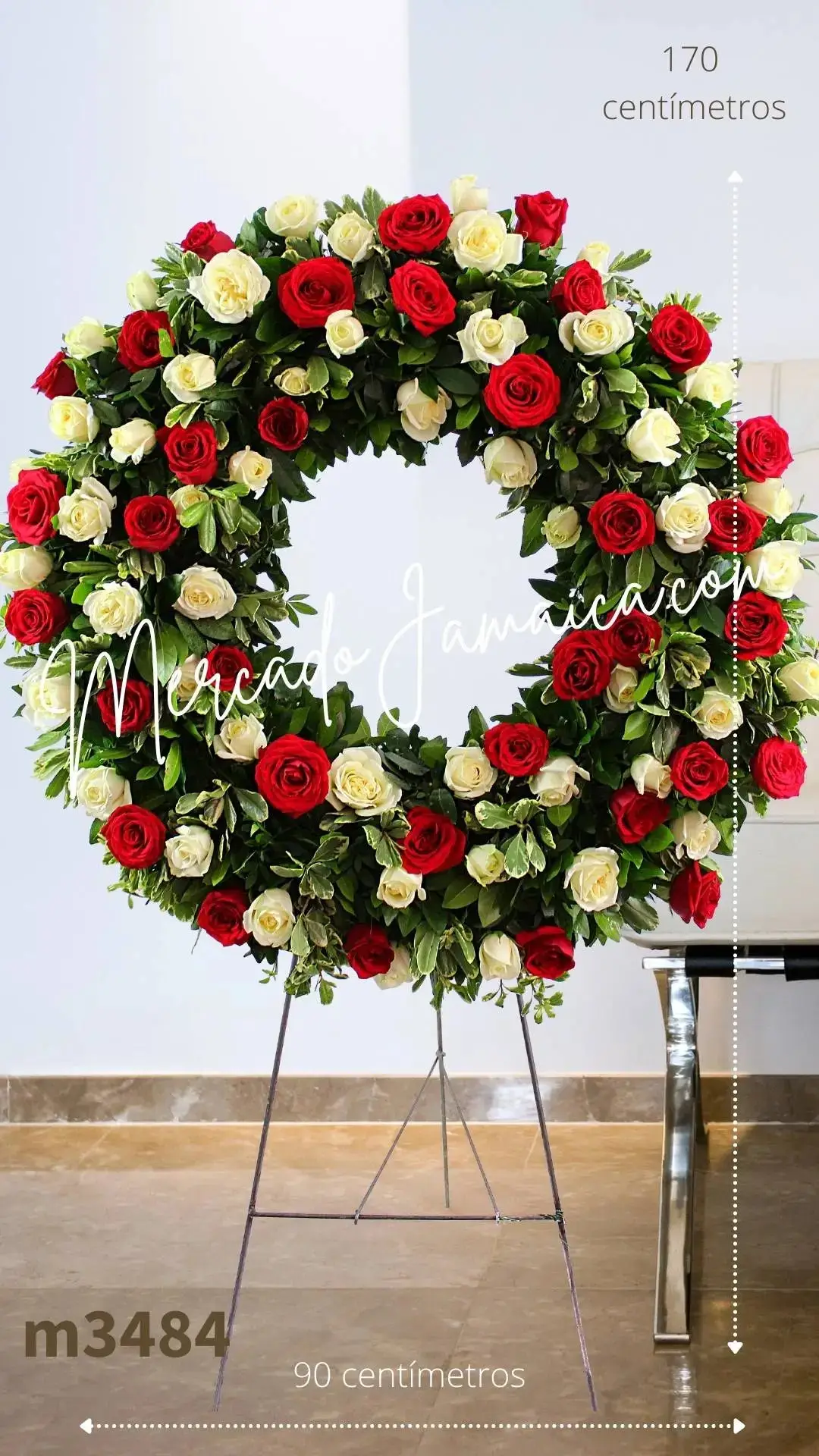 Corona Fúnebre Mediana 50 Rosas CDMX – Cariño Mío