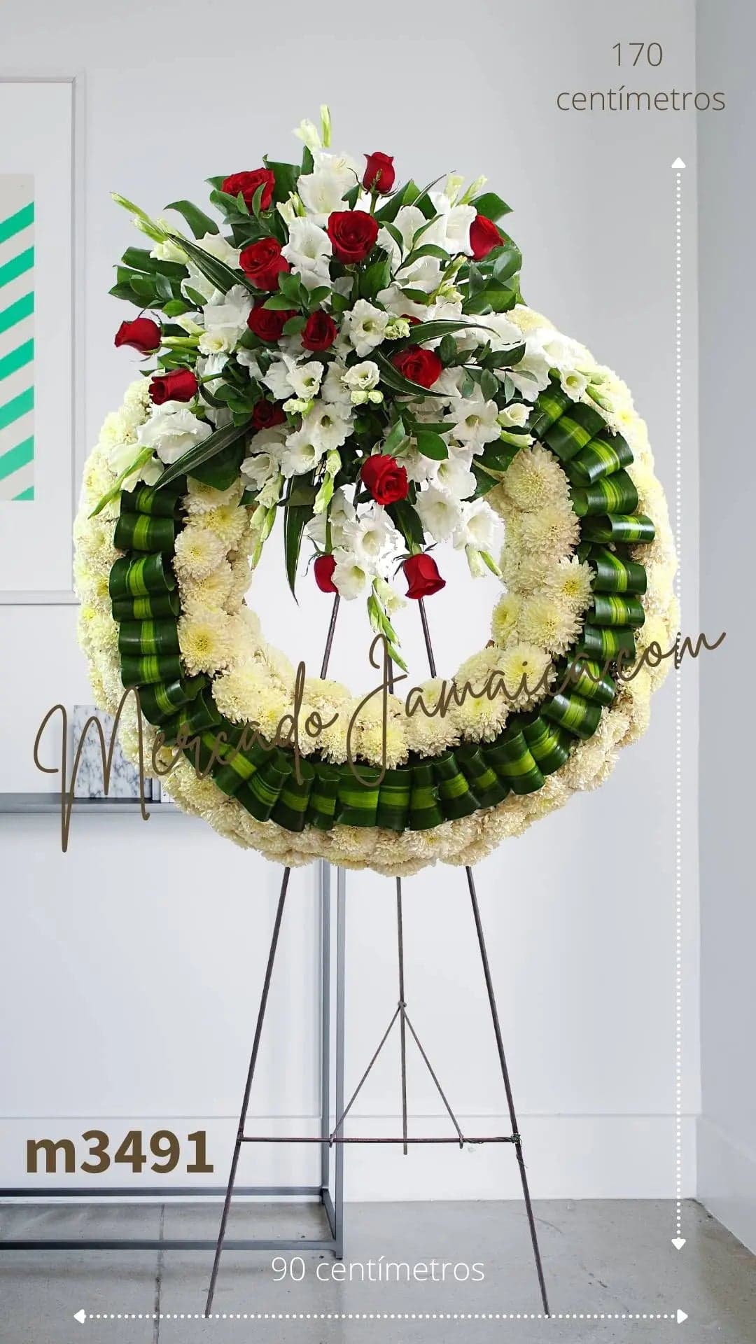 Corona Fúnebre Gladiolas y Rosas 1.70 m – CDMX