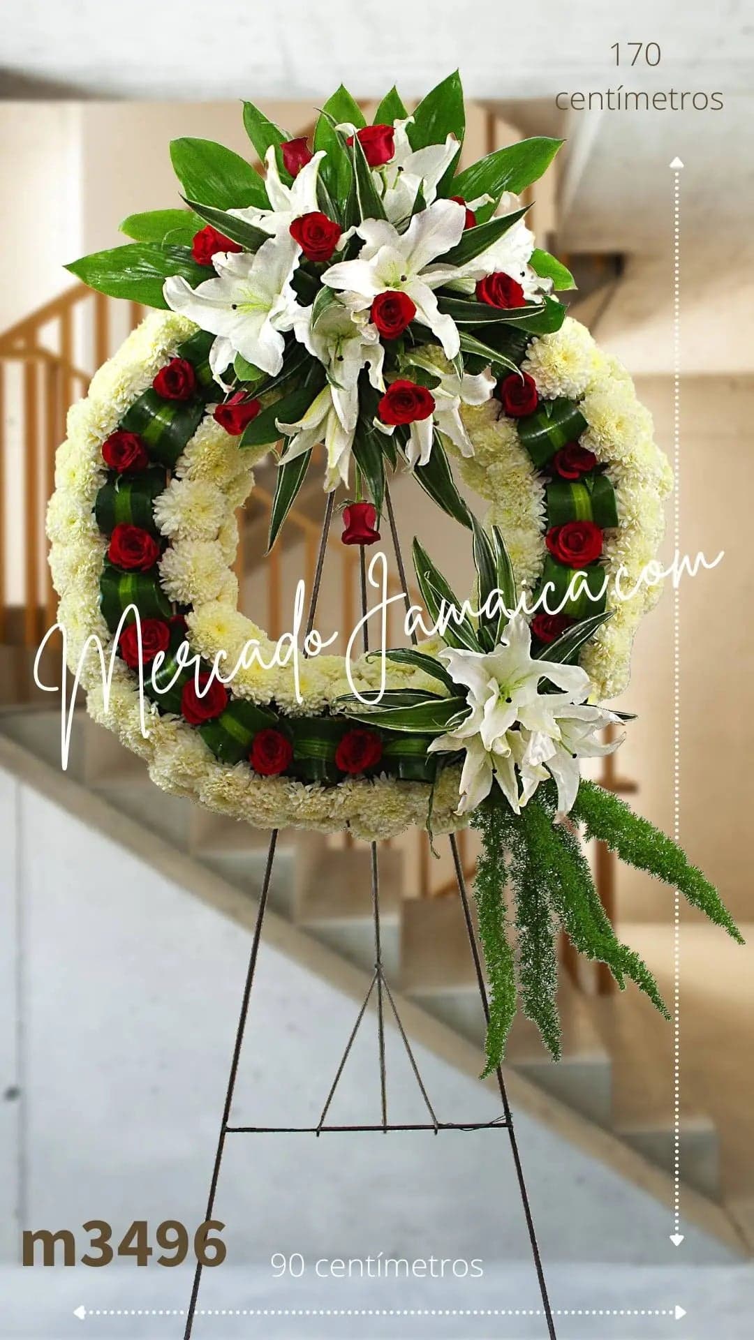 Corona Fúnebre San Gabriel 90 cm – Entrega CDMX