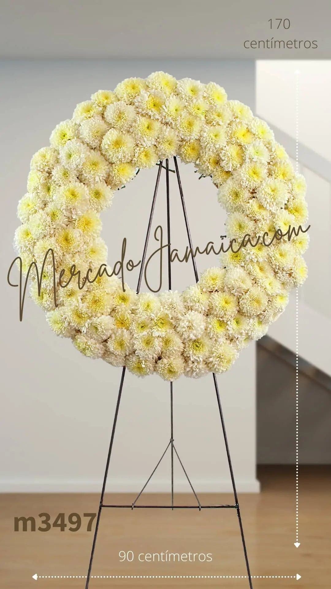 Corona Fúnebre 120 Flores Blancas CDMX a Domicilio