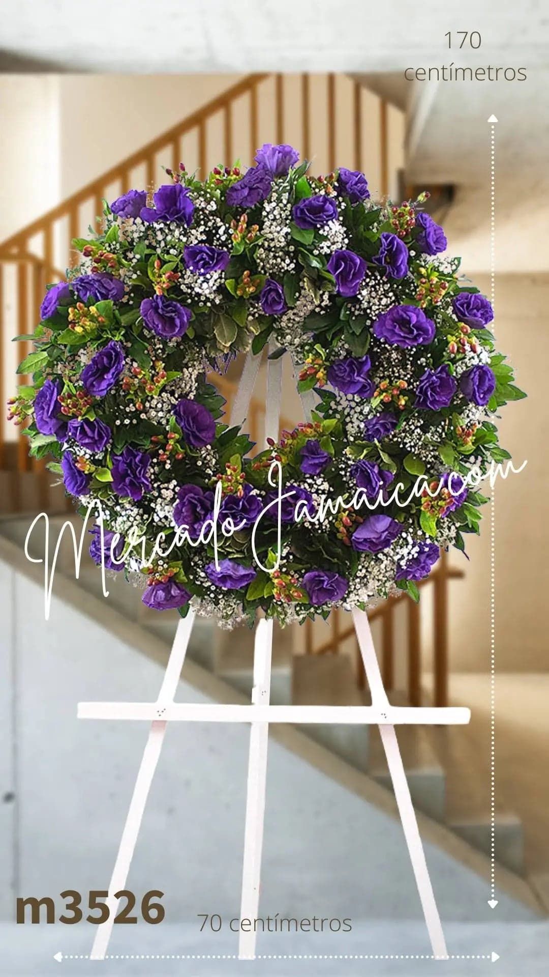 Corona Fúnebre Elyseum con Lisianthus Morado CDMX