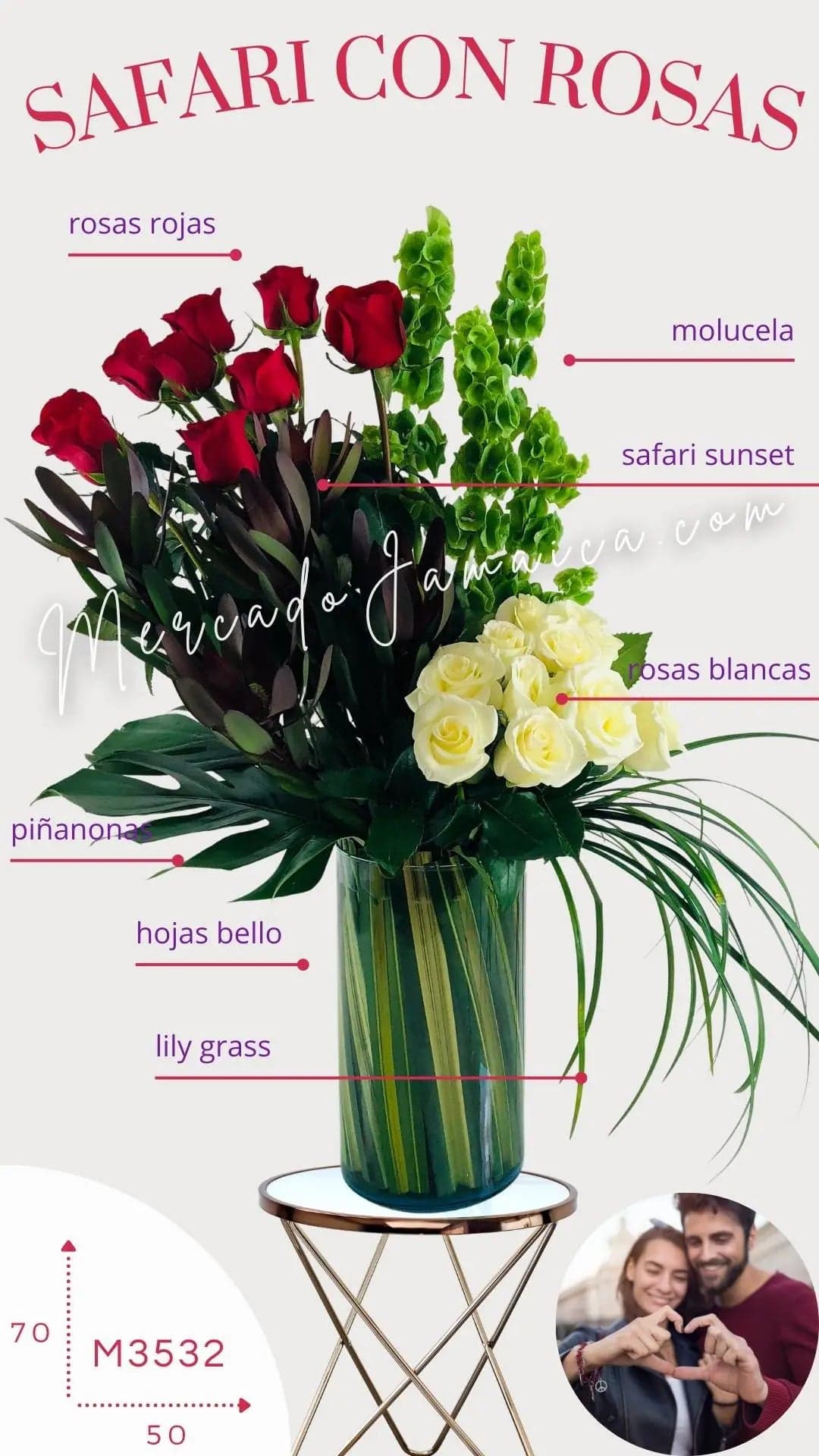 Arreglo 24 Rosas Rojas y Blancas en Cilindro CDMX