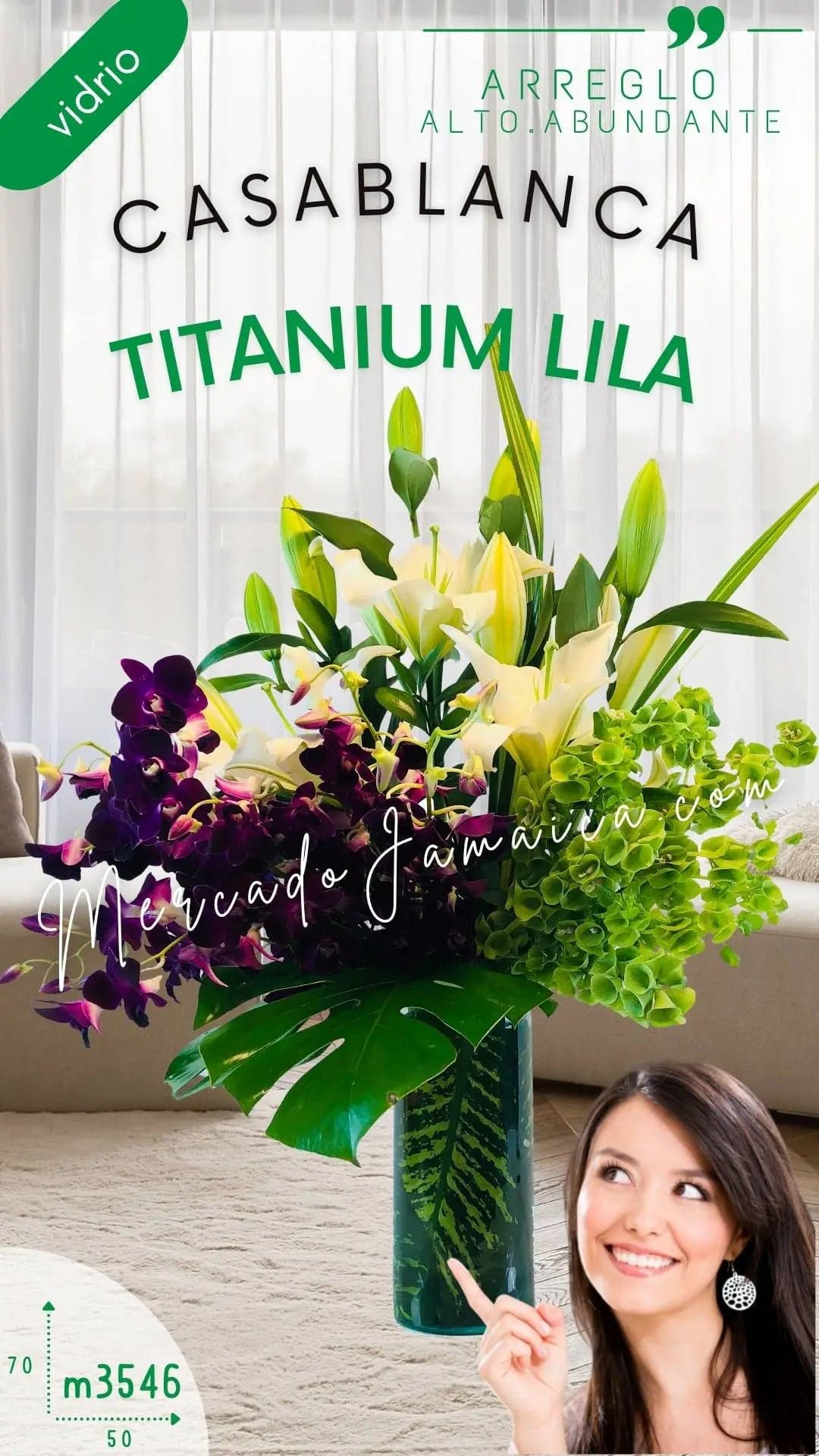 Arreglo Orquídeas Dendrobium Lila y Casa Blanca CDMX