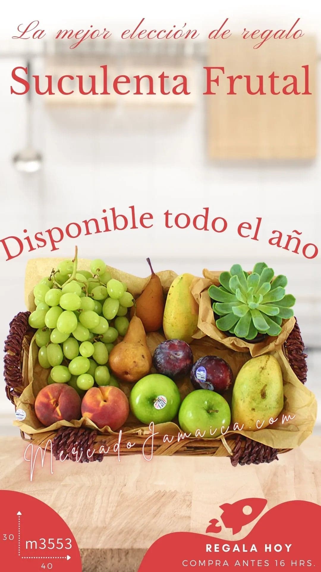 Arreglo Frutal con Suculenta 10 de Mayo CDMX
