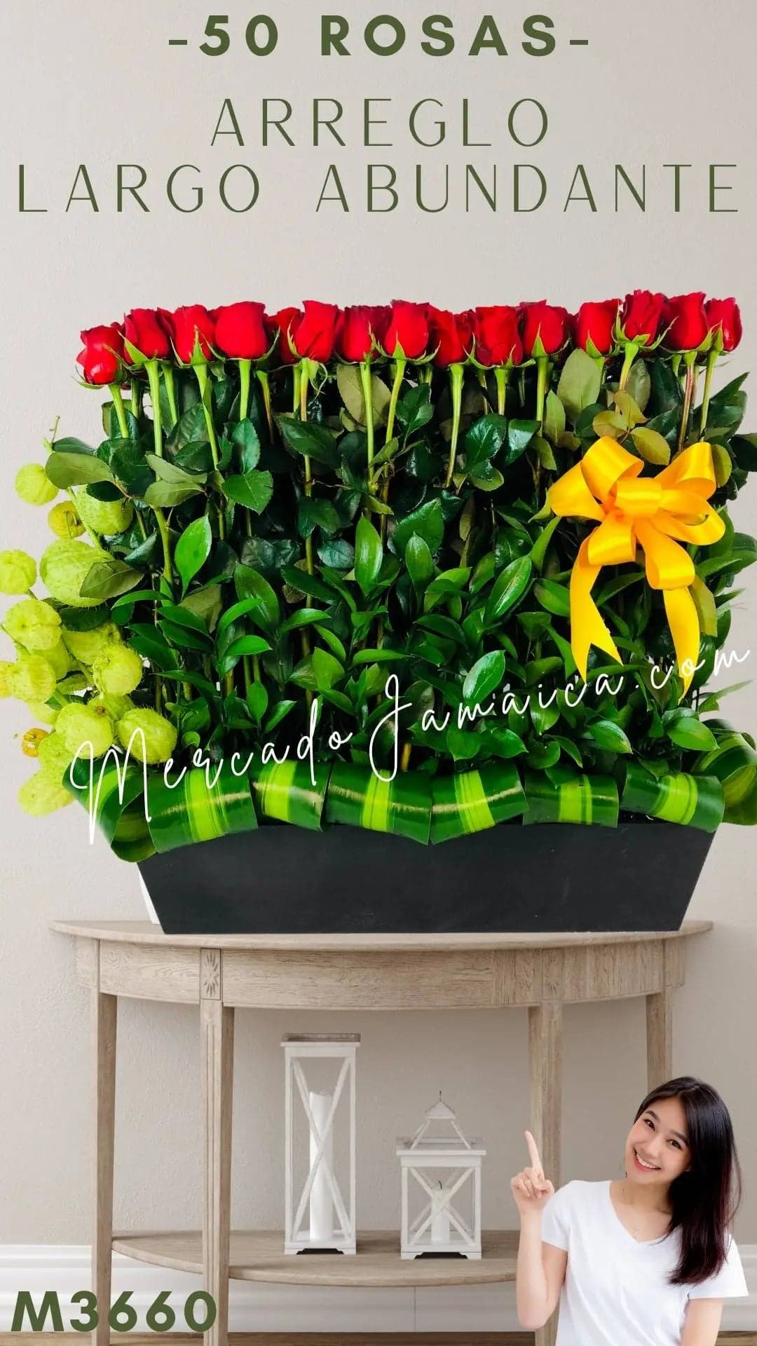 50 Rosas Rojas Gran Encanto – Arreglo CDMX