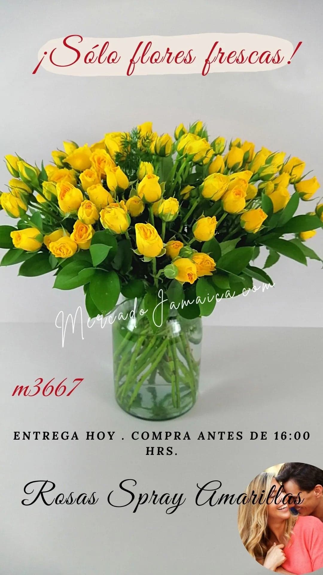 Arreglo Mini Rosas Amarillas en Florero CDMX