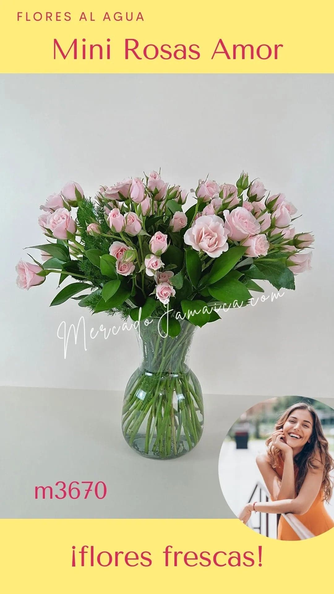 Arreglo Mini Rosas Spray Fucsia en Florero CDMX
