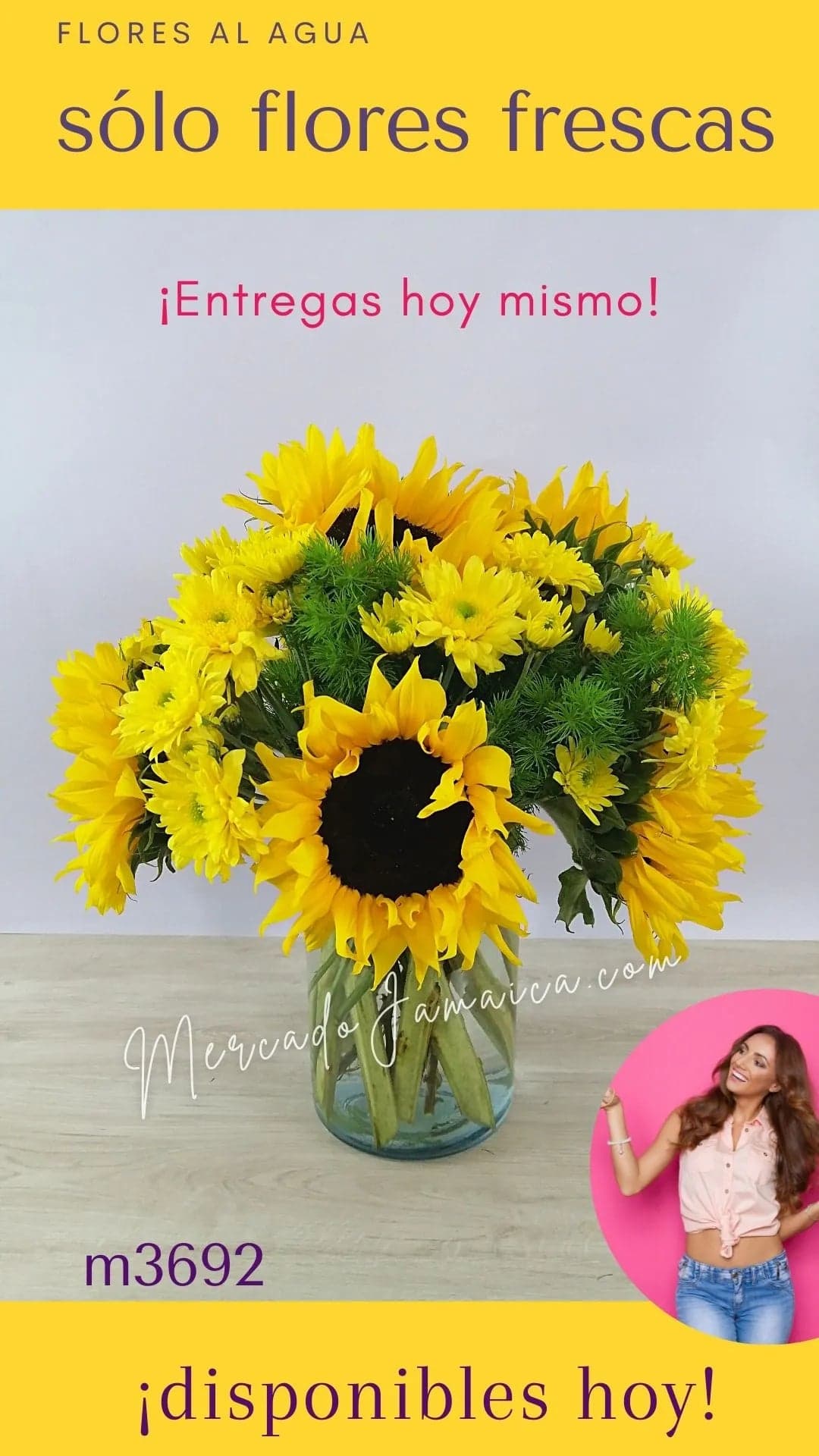 Arreglo 8 Girasoles y Margaritas a Domicilio CDMX