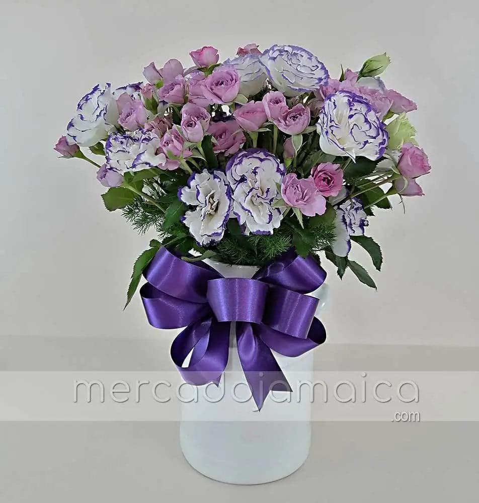 Arreglo Mini Rosas y Lisianthus Morados CDMX