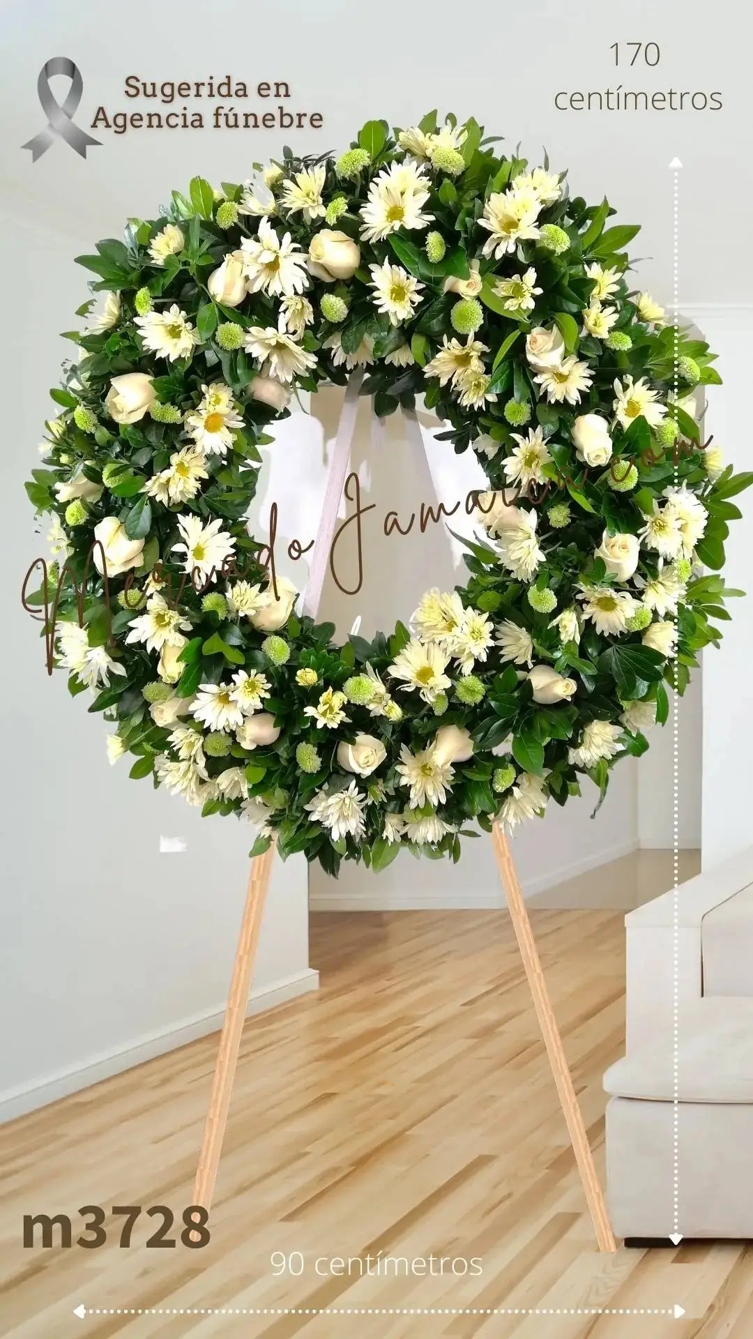 Corona Fúnebre Rosas y Yokos Blancos CDMX