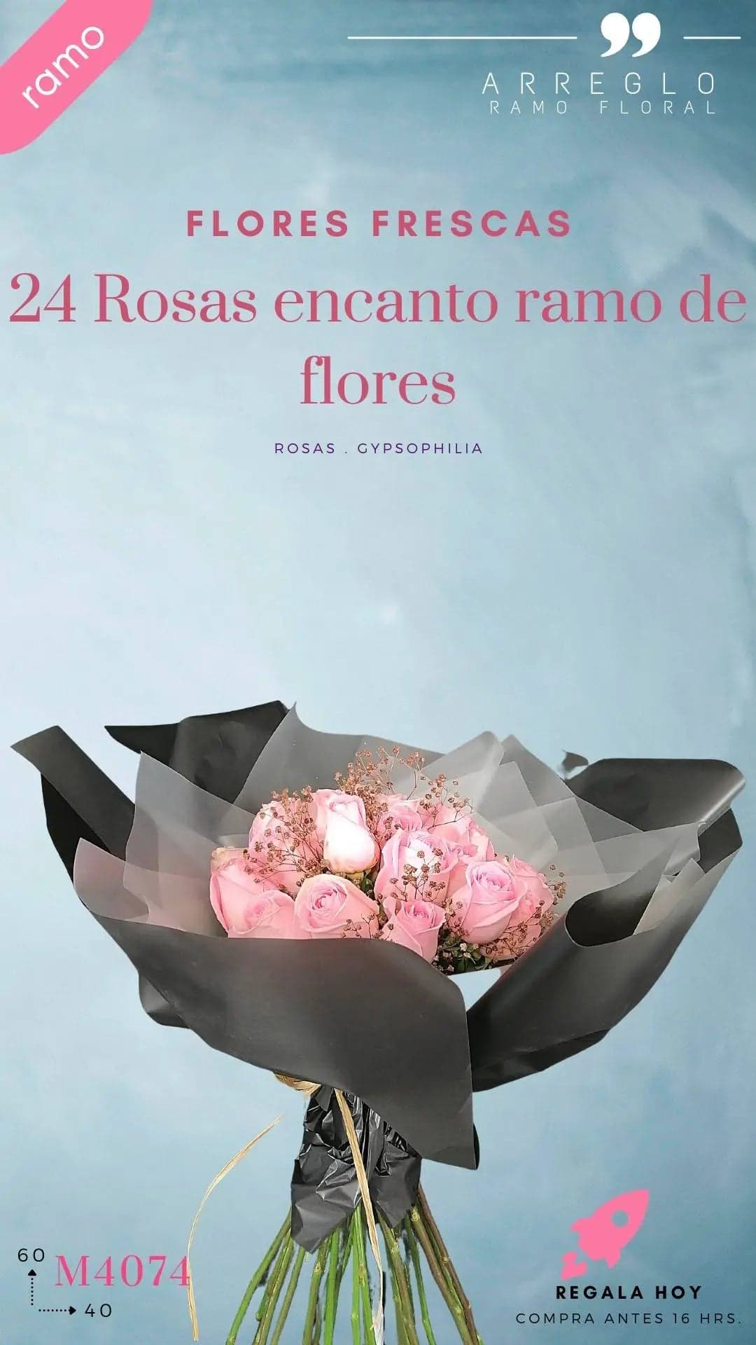 24 Rosas Rosas Encanto – Ramo a Domicilio CDMX