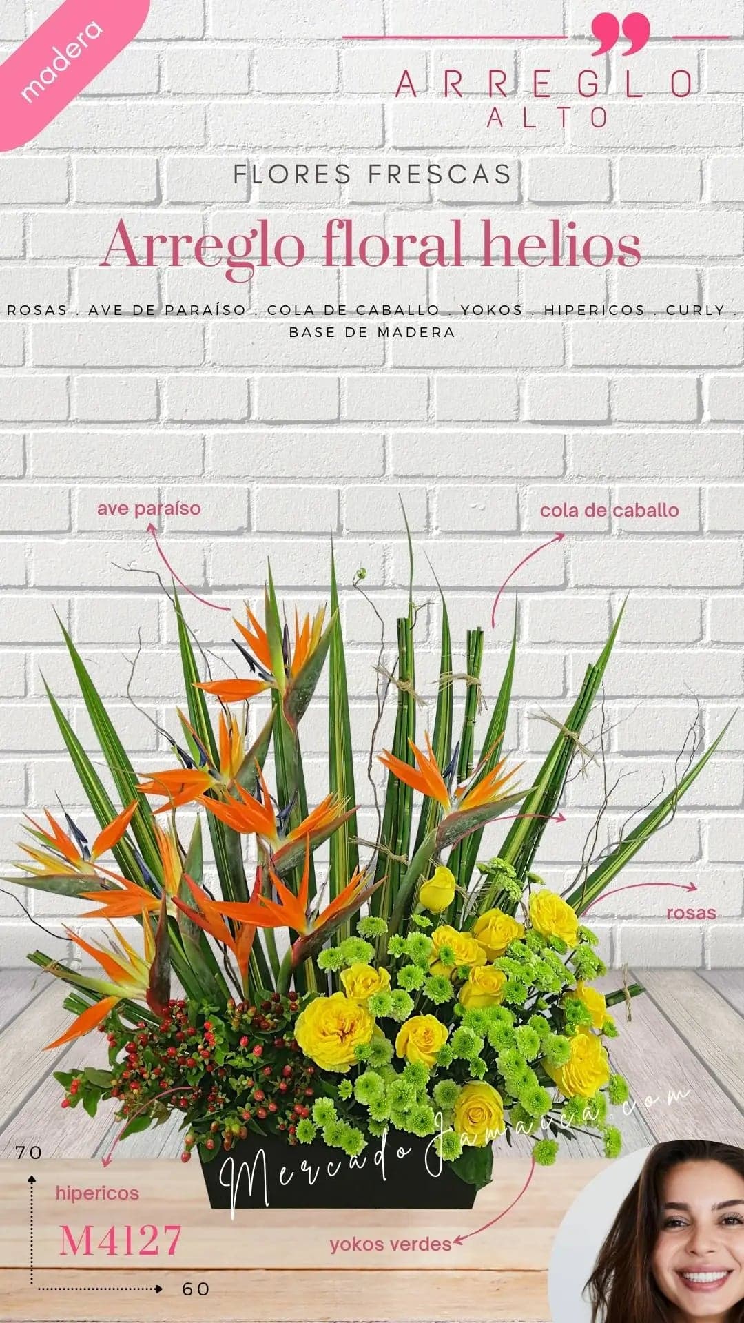 Arreglo Helios: Aves de Paraíso y Rosas Amarillas CDMX