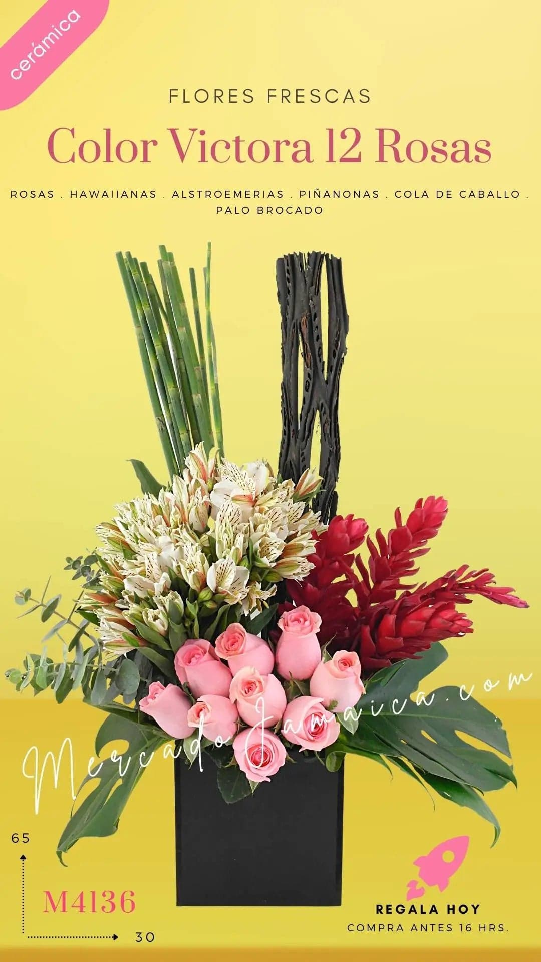 12 Rosas y Alstroemerias Tropicales · CDMX