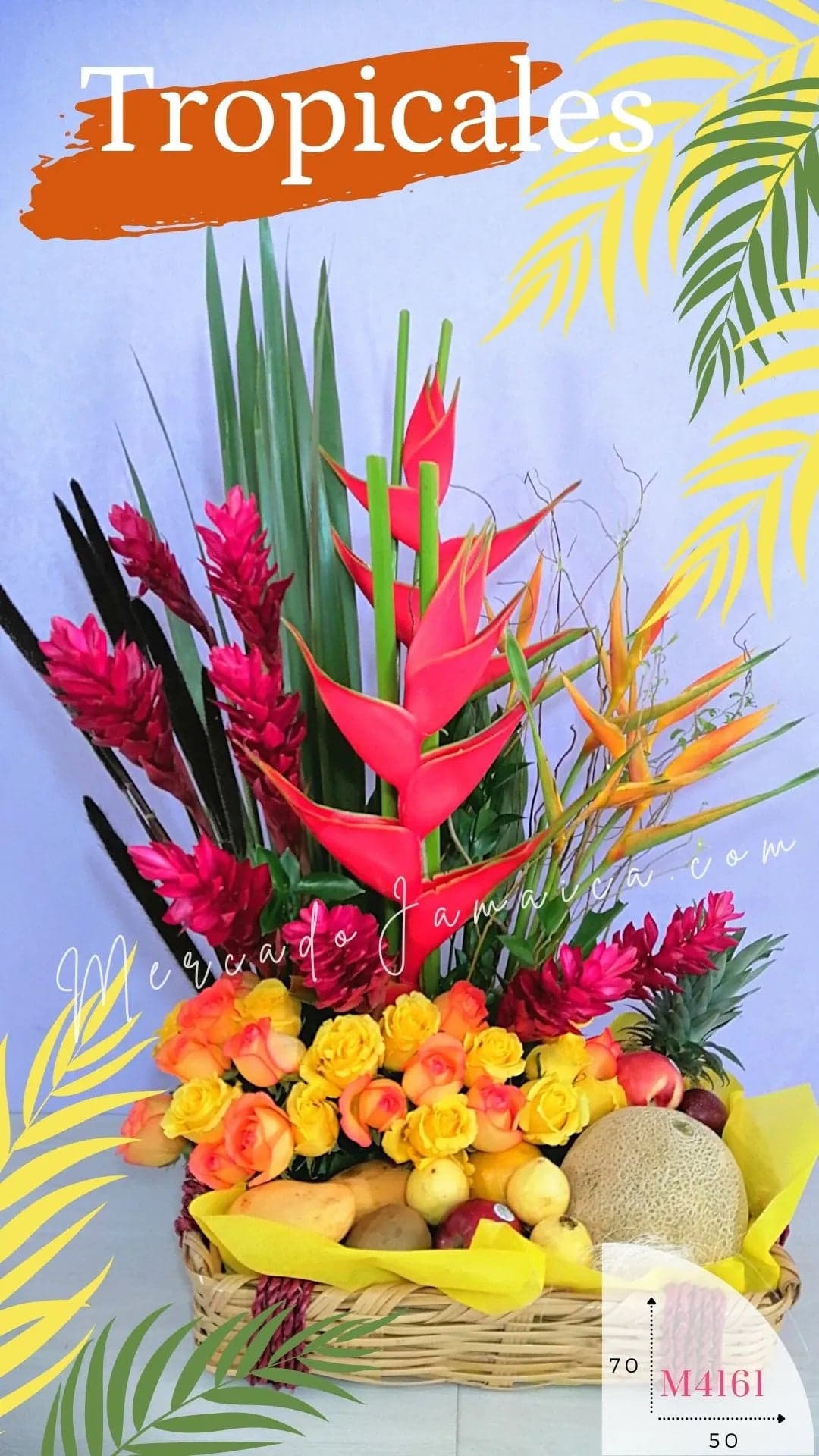 Canasta Frutal Flores Tropicales a Domicilio CDMX