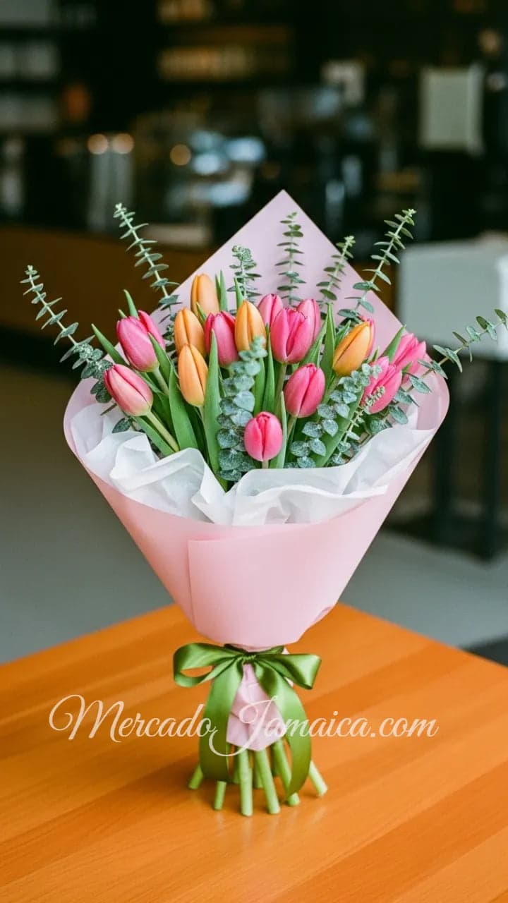 20 Tulipanes Naranja y Rosa a Domicilio CDMX