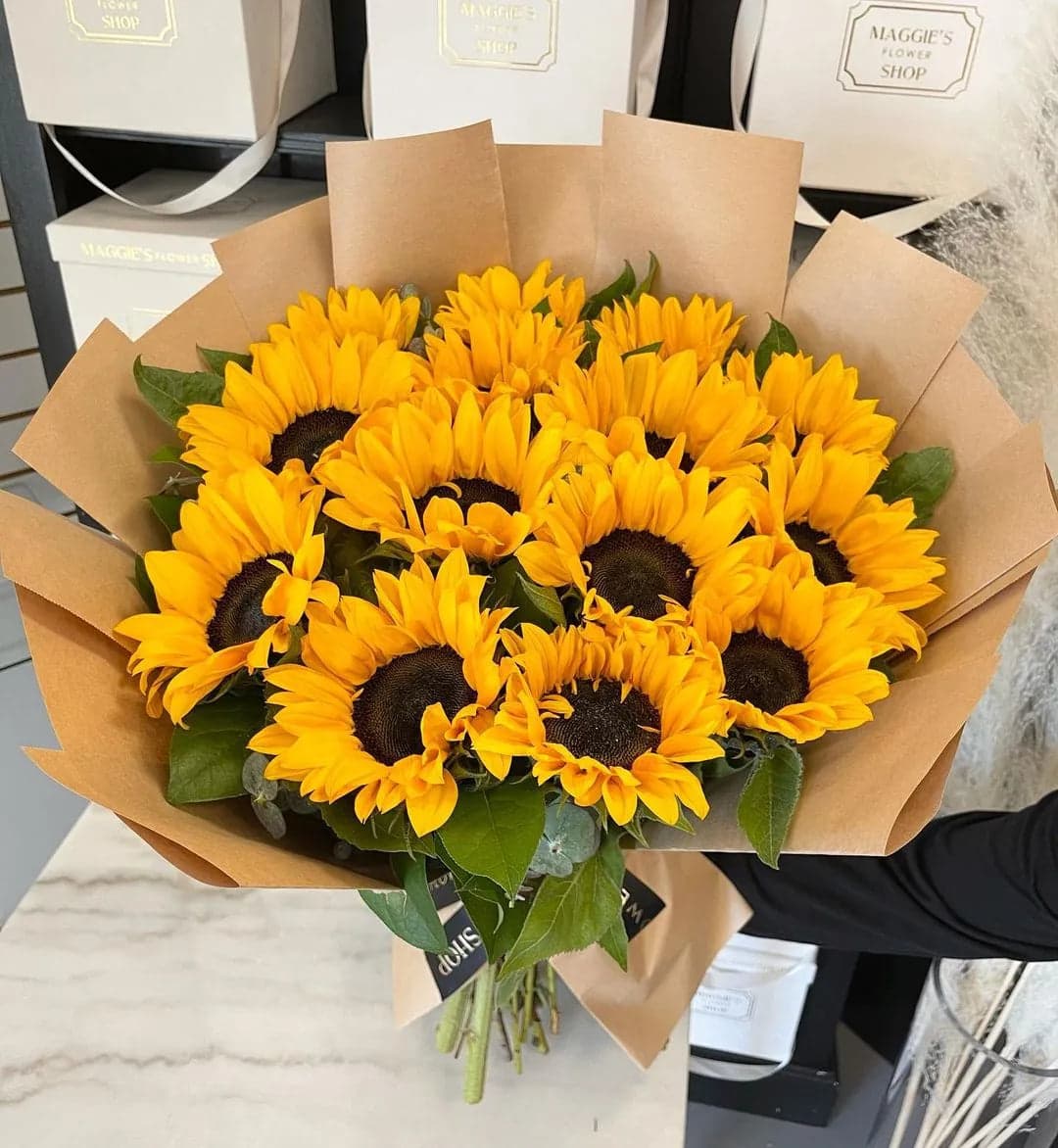 Ramo 15 Girasoles Frescos Tallo Largo · CDMX