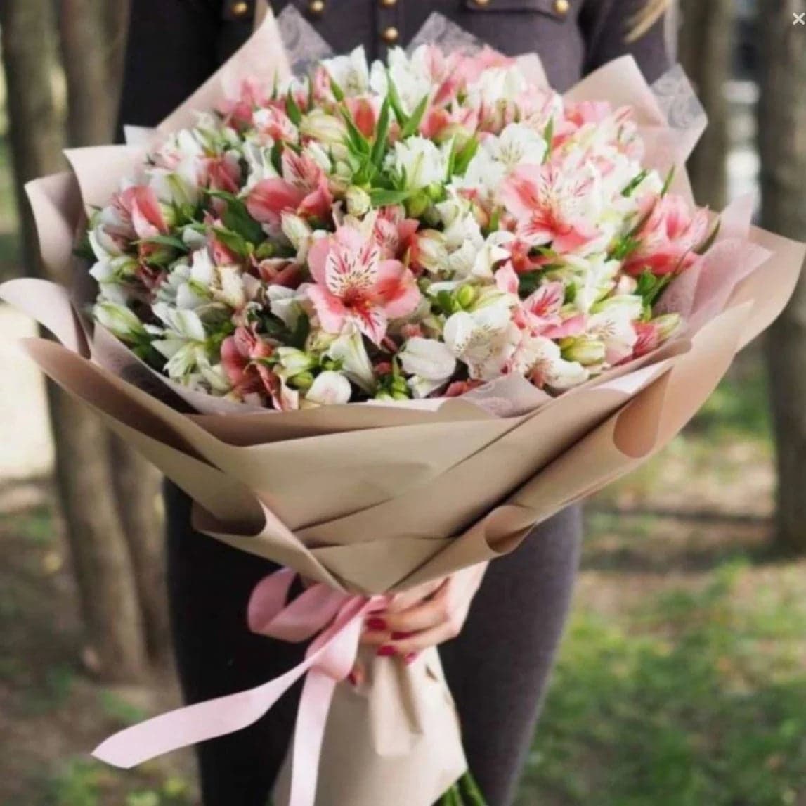 100 Alstroemerias Blanco y Rosa a Domicilio CDMX