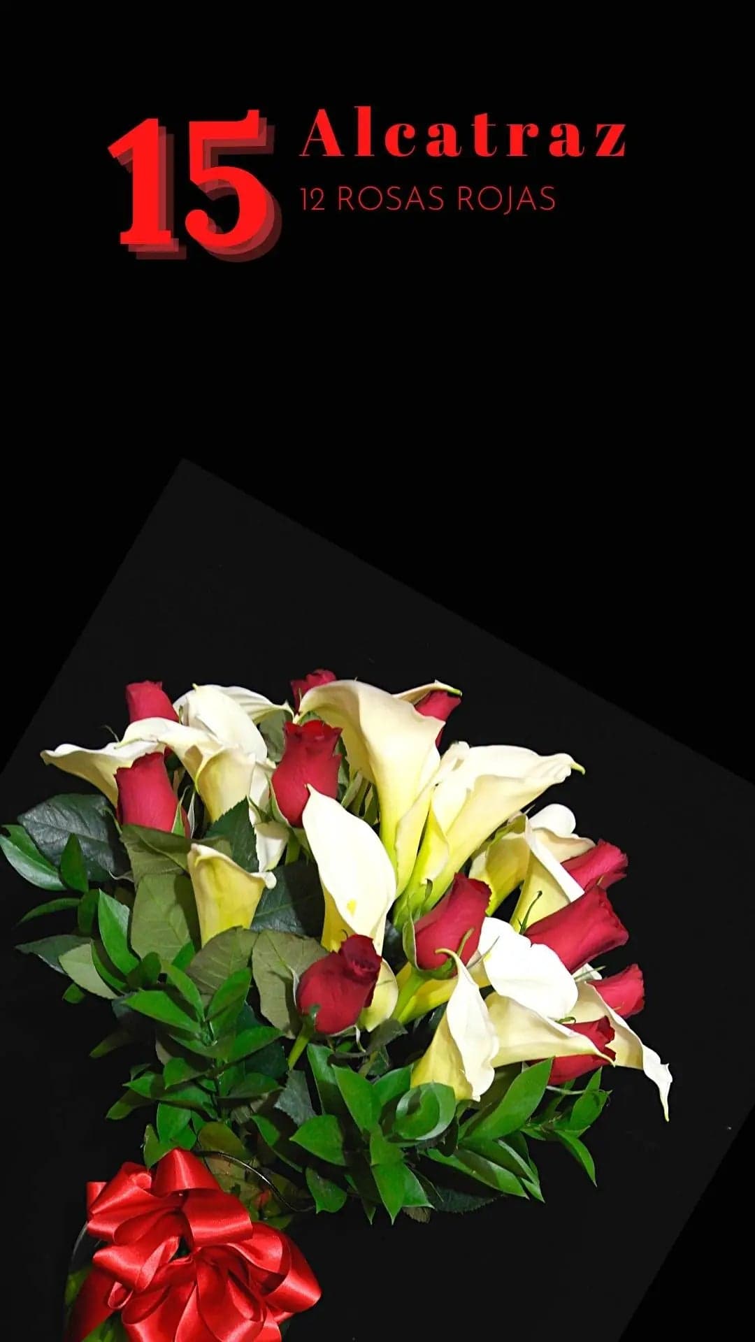 15 Alcatraces Blancos y 12 Rosas Rojas a Domicilio CDMX
