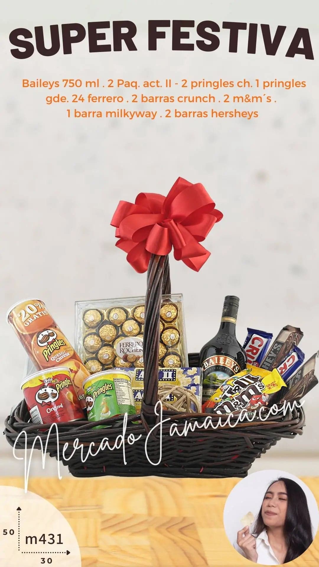 Canasta Festiva Botanas y Baileys a Domicilio CDMX