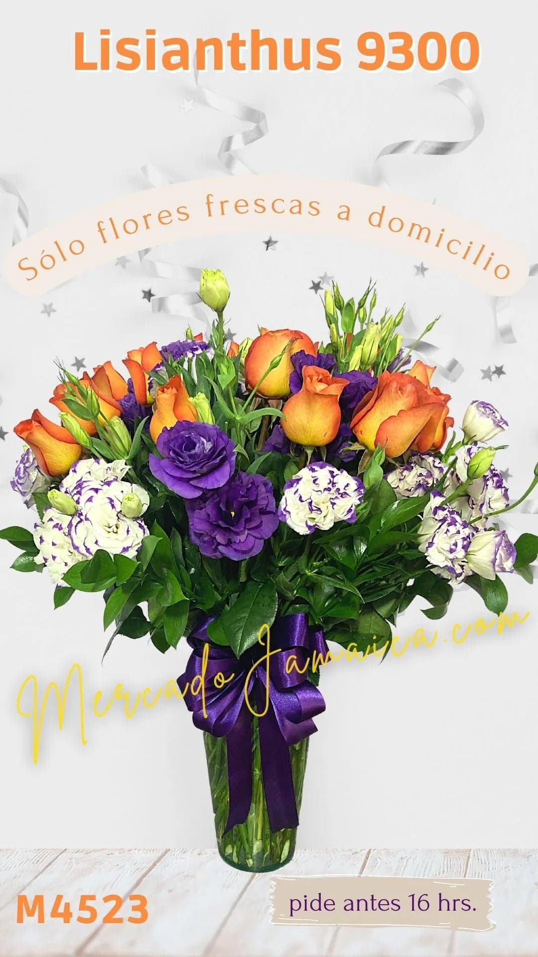 Arreglo 24 Rosas Naranja y Lisianthus CDMX
