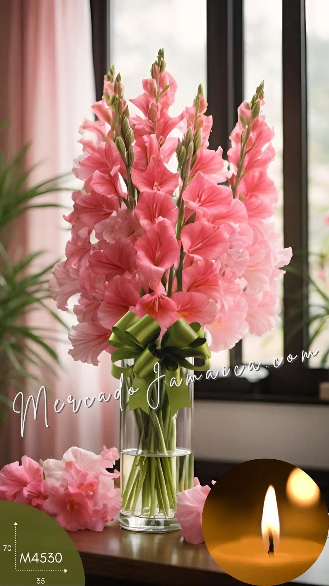 30 Gladiolas Rosa Arreglo Fúnebre a Domicilio CDMX