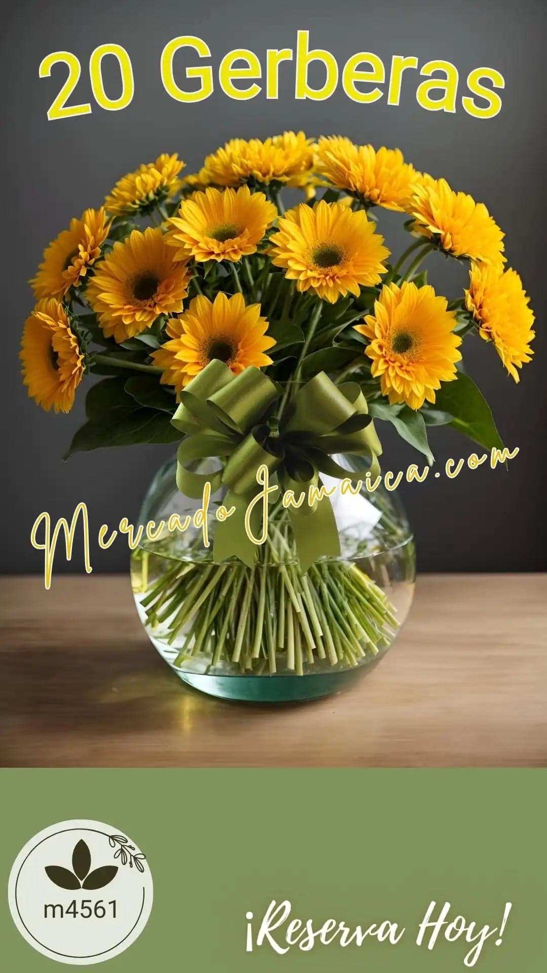 20 Gerberas Amarillas en Esfera | Entrega CDMX